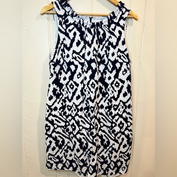 Loft Women’s blue and white shift dress sleeveless - Picture 5 of 7
